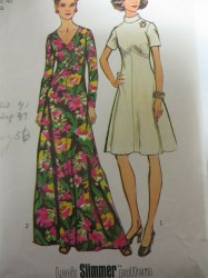 5850 SIMPLICITY 1973 SHORT - LONG SLEEVE FLARE  DRESS LENGTHS PATTERN 10 UNCUT,' 12 or 14  or 18 choice